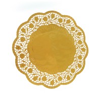 Dekorační krajky kulaté zlaté 32cm 4ks 65463